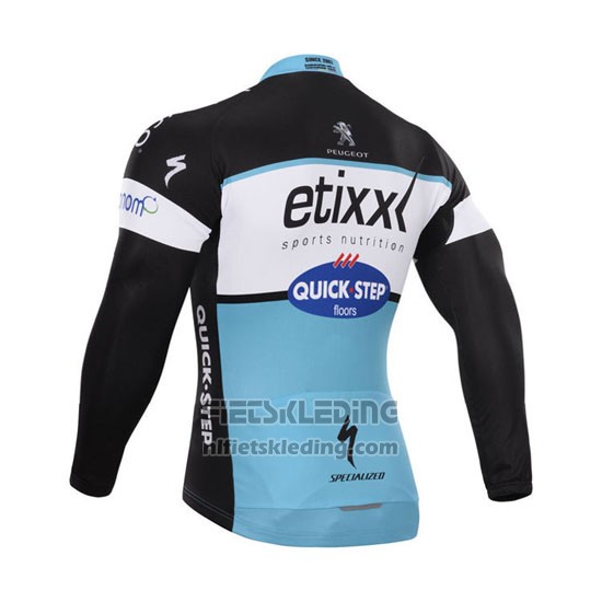 2015 Fietskleding Etixx Quick Step Zwart en Wit Lange Mouwen en Koersbroek
